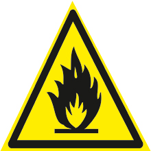 Предупреждающий знак "Запрещается пользоваться открытым огнем и курить"